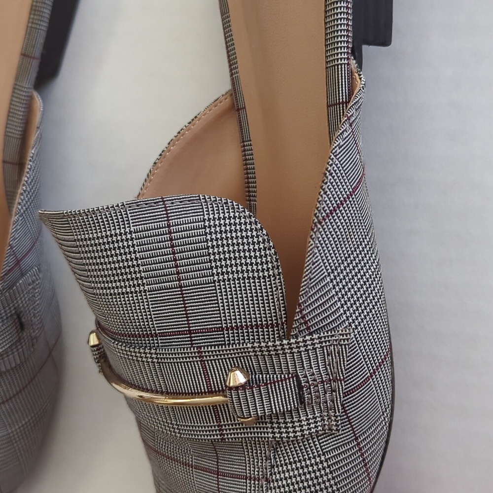 A New Day Plaid Slip-On Mules Flats 8 Gray - Picture 11 of 16